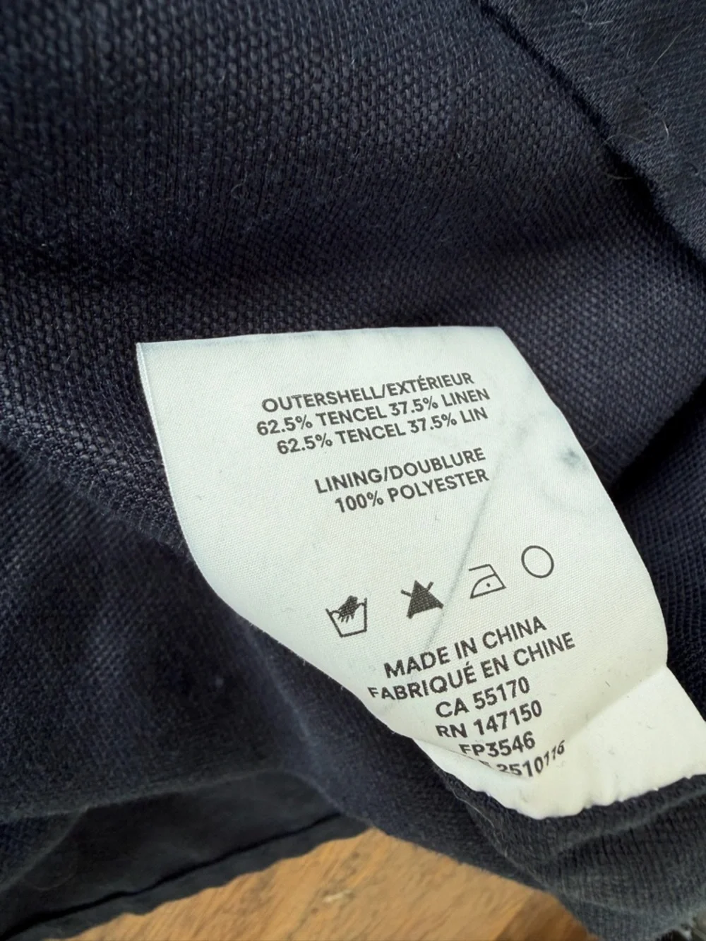 Frank And Oak Navy Tencel Linen Blend Button-Down Midi Dress S - Picture 11 of 11